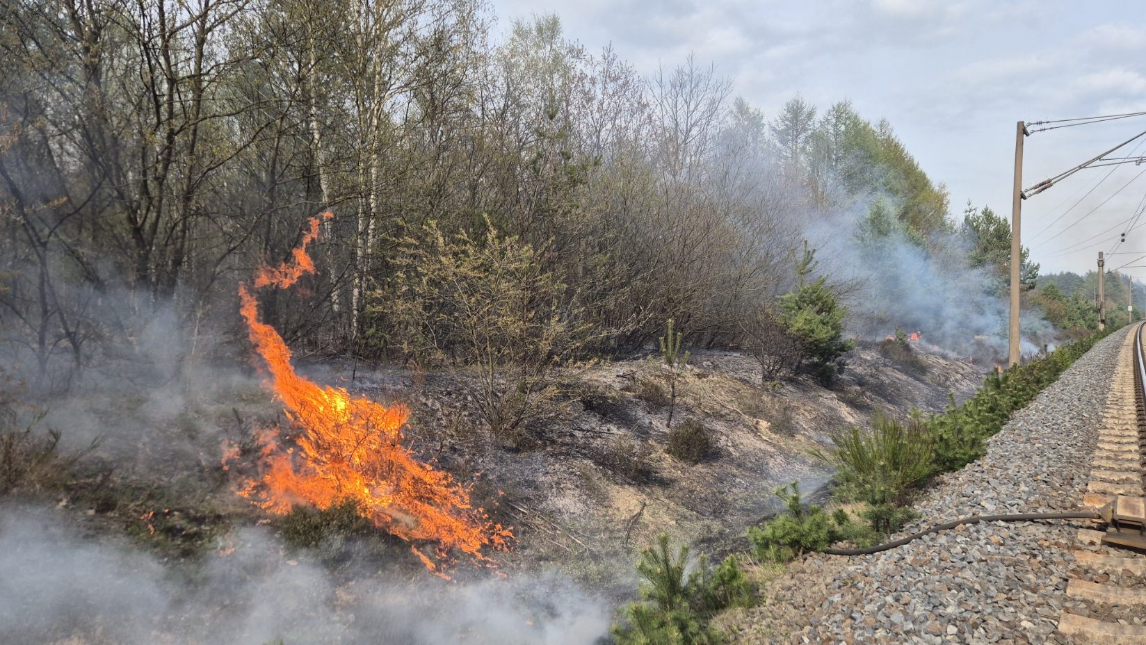 Böschungsbrand an der Bahnstrecke zwischen Unterlüß und Suderburg