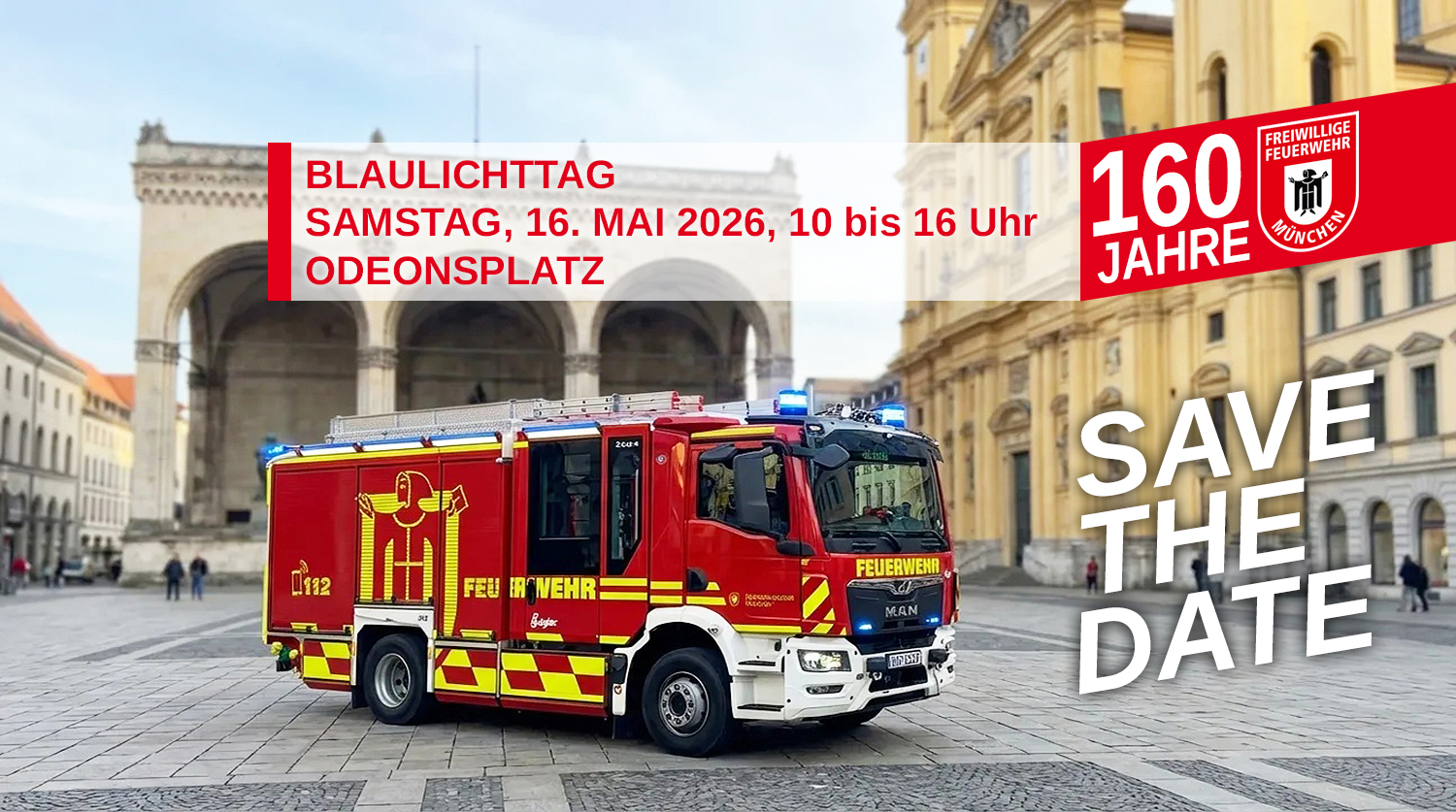 160 Jahre Freiwillige Feuerwehr München: Großer Blaulichttag auf dem Odeonsplatz (Maxvorstadt)